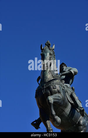 Bartolomeo Colleoni, un puissant soldat italien de fortune, monument équestre à Venise, exprimés par Verrocchio artiste de la renaissance au 15ème siècle ( Banque D'Images