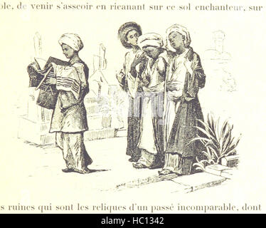 Page montrant des études bibliques en Égypte et en Palestine, y compris des sites archéologiques, des monuments historiques, le contexte religieux, des illustrations, et analyse des textes bibliques et des régions. Banque D'Images