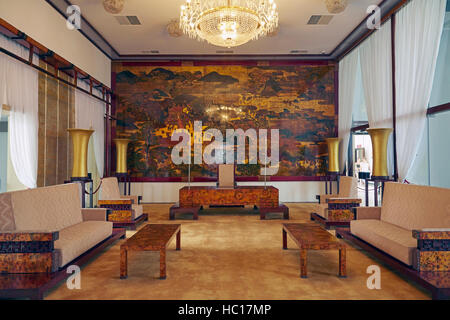Salle de réception dans la région de palais de la réunification (ancien Palais de l'indépendance), Ho Chi Minh Ville (Saigon), Vietnam Banque D'Images