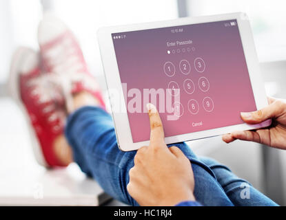 Entrez le code système de sécurité Concept Banque D'Images