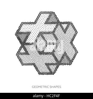 Les figures géométriques à trois dimensions à partir de points recueillis Illustration de Vecteur