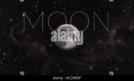 Système solaire - planètes Terre Lune. La Lune est le seul satellite naturel de la Terre. Il est l'un des plus grands satellites naturels dans le système solaire. Banque D'Images