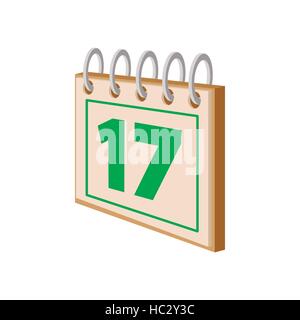 Calendrier avec St Patrick Day date icône dessin animé Illustration de Vecteur
