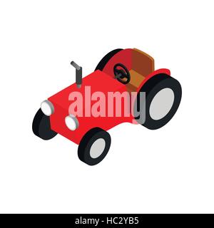 Les agriculteurs rouge icône 3D isométrique de voiture Illustration de Vecteur