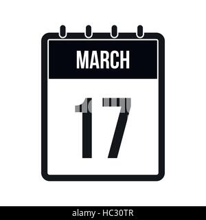 Calendrier avec St Patrick Day date icon Illustration de Vecteur