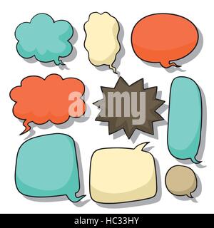 Dessiner à main abstract style comic speech bubble design elements Illustration de Vecteur