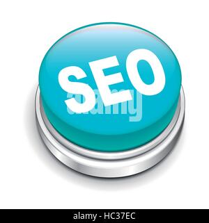 3d illustration de la SEO (Search Engine Optimisation) isolés bouton Fond blanc Illustration de Vecteur