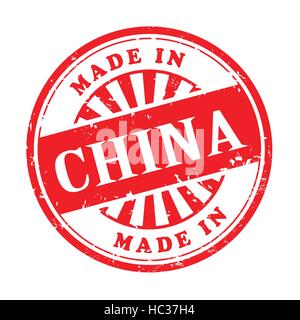 Illustration de grunge rubber stamp avec le texte écrit à l'intérieur fabriqué en Chine Illustration de Vecteur