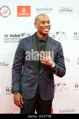 Dubaï, Émirats arabes unis. 7 Décembre, 2016. Tyrese Gibson pose sur le tapis rouge lors de la 13e Festival International du Film de Dubaï à Dubaï, Émirats arabes unis, le 7 décembre 2016. Crédit : Li Zhen/Xinhua/Alamy Live News Banque D'Images