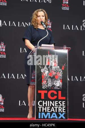 Hollywood, CA. 07Th Dec, 2016. Krista Smith, Ryan Gosling et Emma Stone part à la cérémonie de l'empreinte et Théâtre chinois de Grauman IMAX, Californie le 07 décembre 2016. Credit : Faye Sadou/media/Alamy Punch Live News Banque D'Images