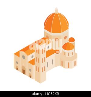 La cathédrale romaine dans l'icône de style 3D isométrique Illustration de Vecteur