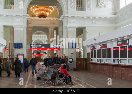 Volgograd, Russie -novembre 04,2016. L'intérieur de la gare ferroviaire Banque D'Images