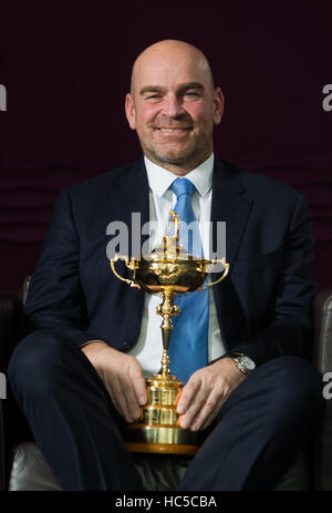 Thomas Bjorn, Européenne de Ryder Cup capitaine pour la Ryder Cup 2018, au cours de la conférence de presse à l'hôtel Hilton Heathrow, Londres. ASSOCIATION DE PRESSE Photo. Photo date : mercredi 7 décembre 2016. Voir l'histoire de la Ryder Cup GOLF PA. Crédit photo doit se lire : John Walton/PA Wire Banque D'Images