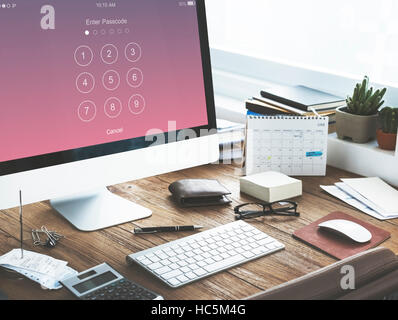 Entrez le code système de sécurité Concept Banque D'Images