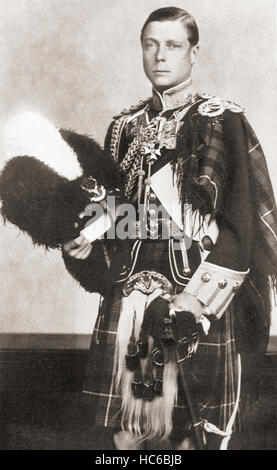 Édouard VIII, 1894 - 1972. Roi du Royaume-Uni et des Dominions de l'Empire britannique, et l'empereur de l'Inde, à partir de 20 janvier 1936 jusqu'à son abdication le 11 décembre de la même année. Vu ici en tant que colonel en chef des Seaforth Highlanders. Banque D'Images