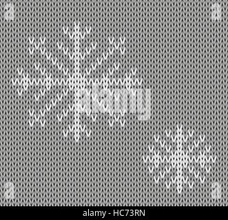 Modèle sans couture tricot avec des flocons de laine.. fond vecteur. Thème de l'hiver. Facile à déplacer des flocons de neige. Illustration de Vecteur