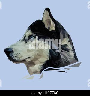 Chien Husky low poly design. Illustration vecteur de triangle Illustration de Vecteur