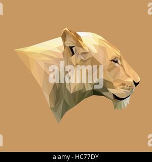 Lionne poly bas design. Illustration vecteur de triangle Illustration de Vecteur