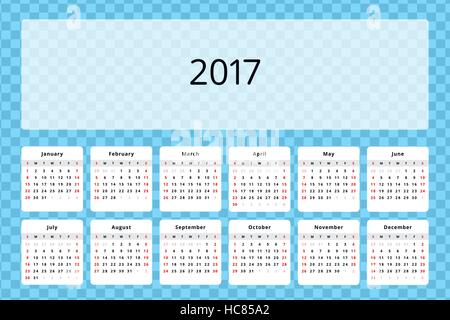 Modèle 2017 année civile Illustration de Vecteur