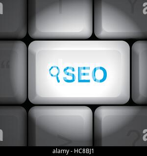 Message sur la touche Entrée du clavier, pour les concepts de seo Illustration de Vecteur