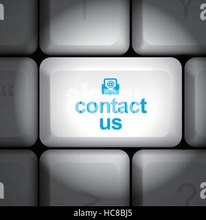 Message sur la touche Entrée du clavier, pour nous contacter concepts Illustration de Vecteur