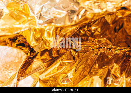 Feuille d'or feuille jaune brillant texture background Banque D'Images