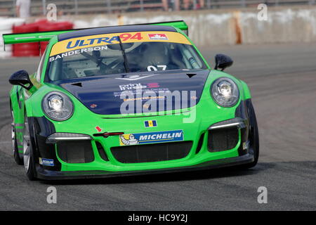 Dans la voiture numéro 07, Tim Sanderson concurrentes dans la Porsche GT3 Cup Challenge Canada au GP3R dans la région de Trois-Rivieres, Québec Banque D'Images