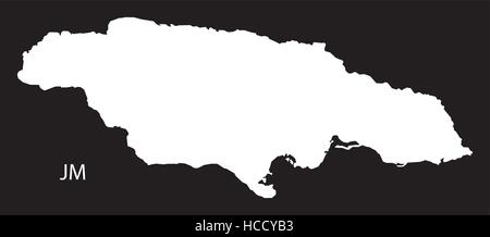 Carte de la Jamaïque pays noir illustration Illustration de Vecteur