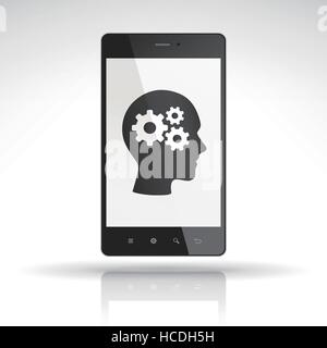 L'icône de la créativité on mobile phone isolated on white Illustration de Vecteur