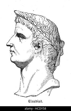 Claudius, Tiberius Claudius Caesar Augustus Germanicus, 10 BC - AD 54, empereur romain, l'histoire de la Rome antique, Empire romain, Italie Banque D'Images