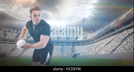 Image composite de rugby, lancer la balle 3D Banque D'Images