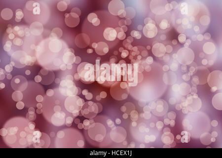 Abstract Bokeh rose cercles pour fond de Noël, glitter light et flou artistique flou floue Banque D'Images