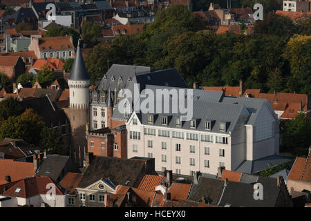 Duke's Palace, hôtel Prinsenhof, Bruges, Belgique. Le palais à l'origine datant du 15ème siècle, la maison de cour Burgrundian Banque D'Images