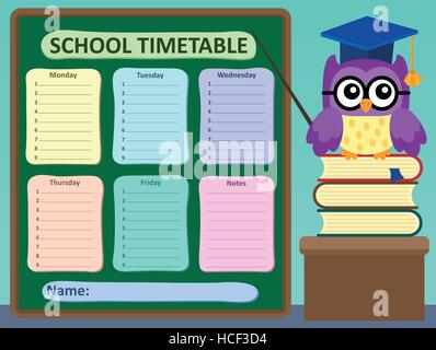 L'horaire scolaire hebdomadaire Sujet 2 - eps10 vector illustration. Illustration de Vecteur