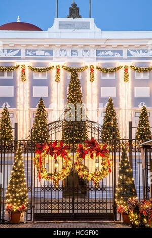 La Fortaleza (Governor's Mansion) Décorées pour Noël, Old San Juan, Puerto Rico Banque D'Images