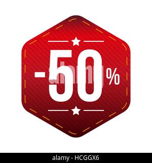 Vente 10  % off bannière rouge patch Illustration de Vecteur