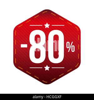 La vente de 80  % off bannière rouge patch Illustration de Vecteur