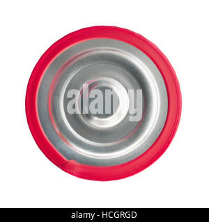 Batterie rouge vue d'en haut. Isolated on white Banque D'Images