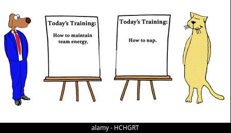 Business illustration couleur sur deux approches différentes de la formation. Banque D'Images