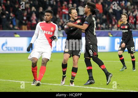 Leverkusen, Allemagne. 07Th Dec, 2016. Comme l'équipe de Monaco en action lors de la Ligue des Champions Groupe E Bayer Leverkusen vs AS Monaco au Bay Arena de Leverkusen, Allemagne Banque D'Images