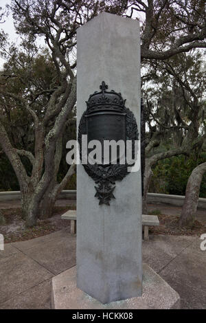 Ribault Monument au Fort Caroline National Memorial Banque D'Images