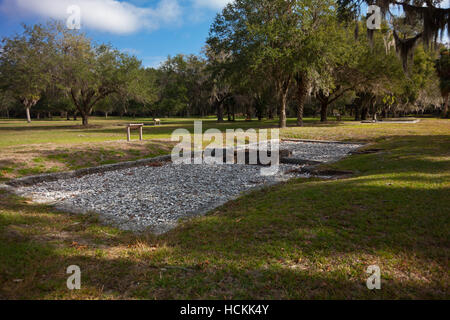 Des fouilles archéologiques de l'homesites à Fort Frederica National Monument, sur l'île de Saint Simons en Géorgie Banque D'Images