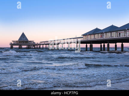 Port d'Heringsdorf, Usedom, imperial baths, côte de la mer Baltique, Mecklembourg-Poméranie-Occidentale, Allemagne Banque D'Images