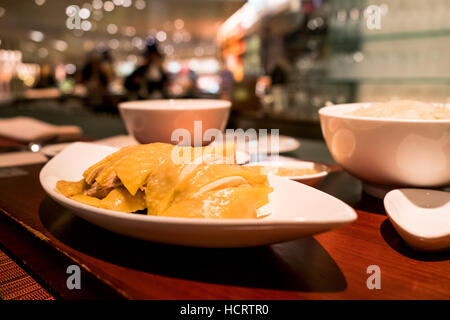 Délicieux Riz Poulet Hainanese - soft focus Banque D'Images