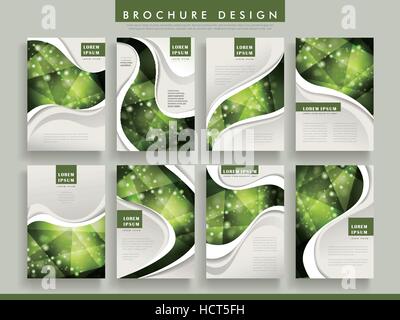 Superbe set design Modèle de brochure avec des éléments d'un polygone Illustration de Vecteur