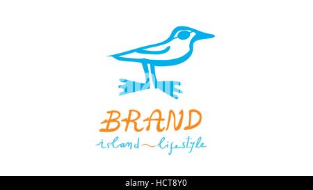 Seagull business logo vector design. Lettre initiale de l'identité de marque (signe, symbole, icône, un monogramme) Illustration de Vecteur