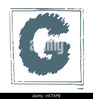 Hand drawn vector lettre G logo. Logo du nid. Illustration de Vecteur