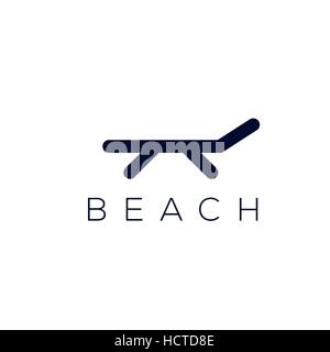 Beach logo Vector. L'emblème de la plage. Identité de marque d'été. Label Resort Illustration de Vecteur