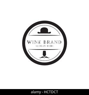 Logo vectoriel du vin. Emblème Winery Illustration de Vecteur