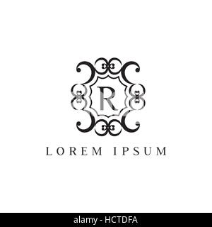 Vecteur de luxe logo design Modèle de lettre R. Illustration de Vecteur
